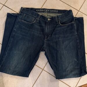 American Eagle Outfitters Men's Deep Indigo Relaxed Jeans